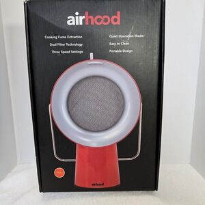 Airhood Cooking Fume Extraction Dual Filter 3 Speed Portable Red New Open Box